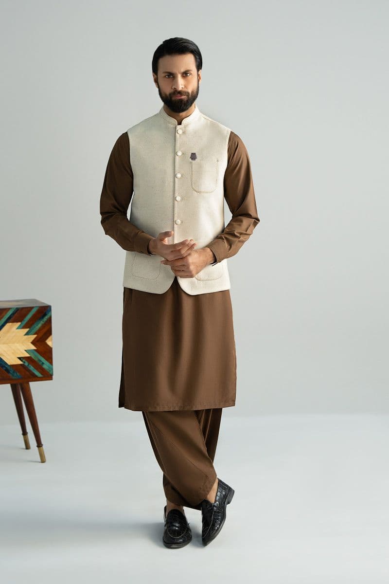 Natural Karandi Waistcoat