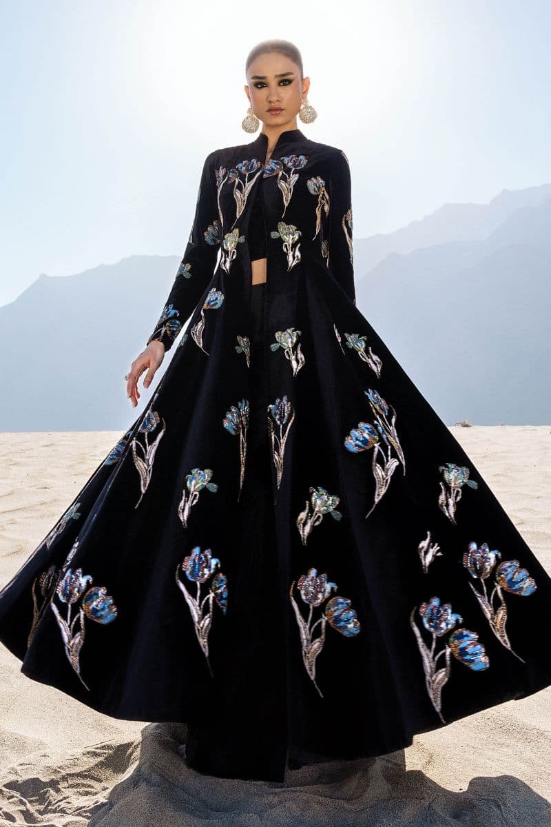 Embellished Velvet Fabric (1Pc) | LF-CH25-07 thumbnail