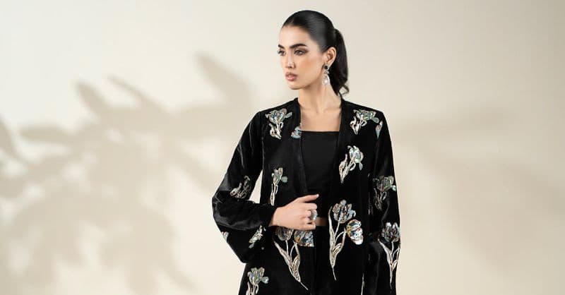 Embellished Velvet Fabric (1Pc) | LF-CH25-07 thumbnail