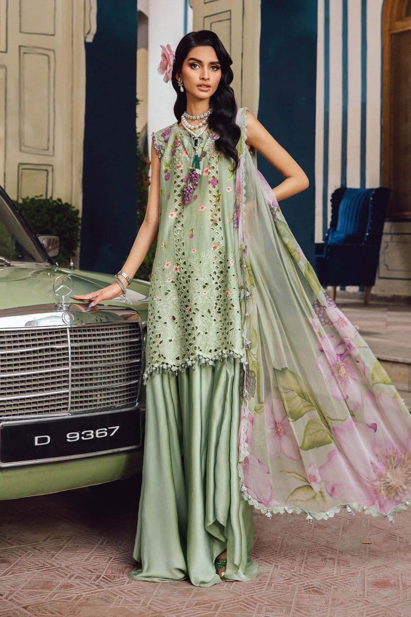 3 Piece Unstitched Embroidered Cambric Suit | MPT-2706-A thumbnail