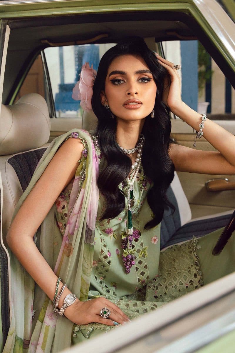 3 Piece Unstitched Embroidered Cambric Suit | MPT-2706-A thumbnail