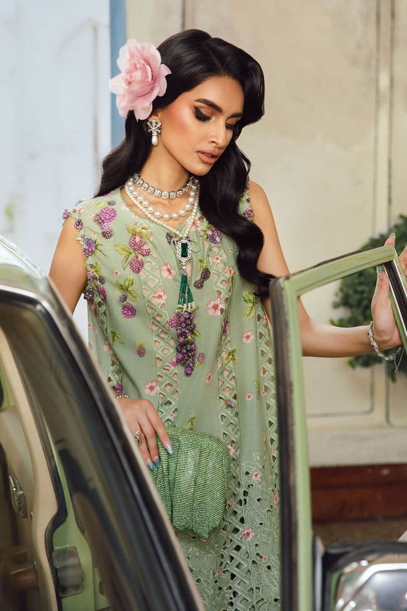 3 Piece Unstitched Embroidered Cambric Suit | MPT-2706-A thumbnail