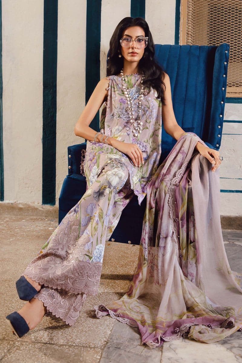 3 Piece Unstitched Embroidered Cambric Suit | MPT-2708-A thumbnail