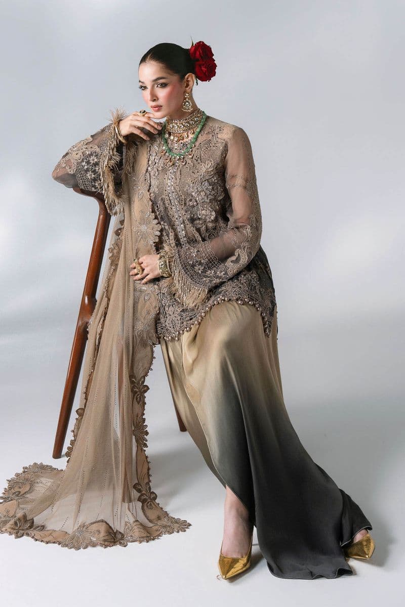 3 Piece Unstitched Embroidered Chiffon Suit