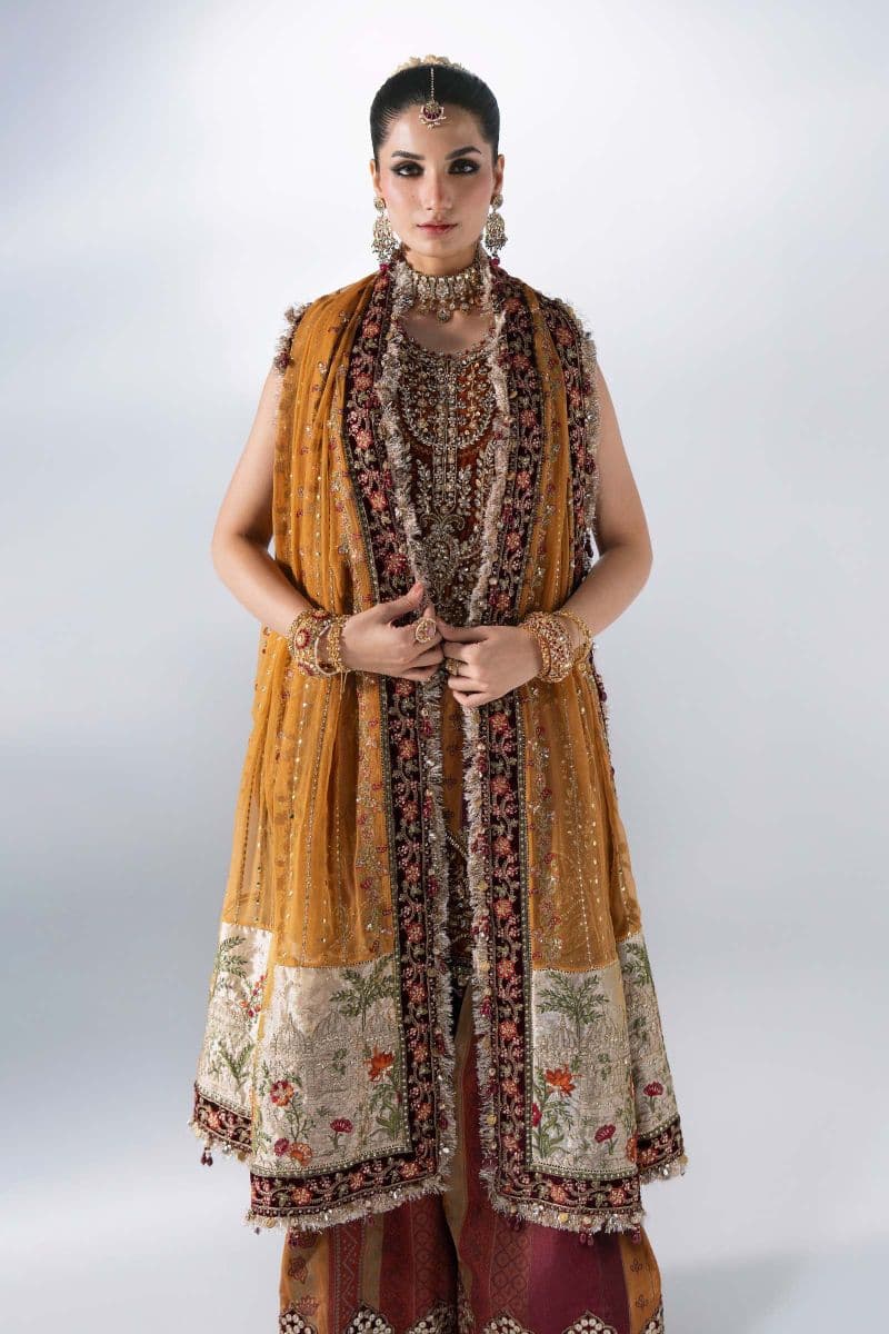 3 Piece Unstitched Embroidered Raw Silk Suit thumbnail