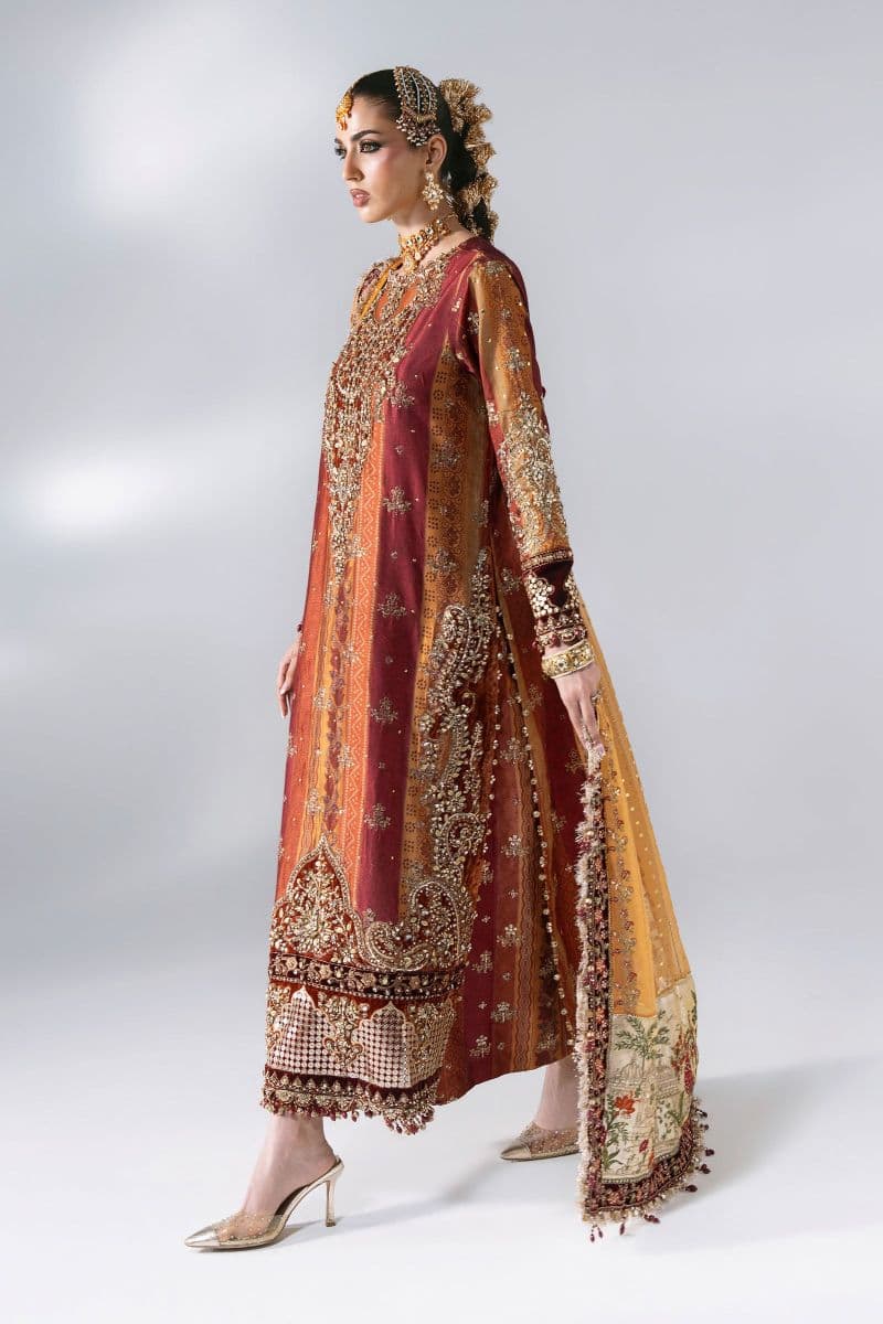 3 Piece Unstitched Embroidered Raw Silk Suit thumbnail