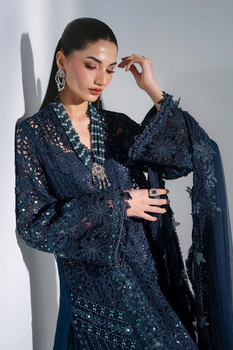 3 Piece Unstitched Embroidered Organza Suit thumbnail