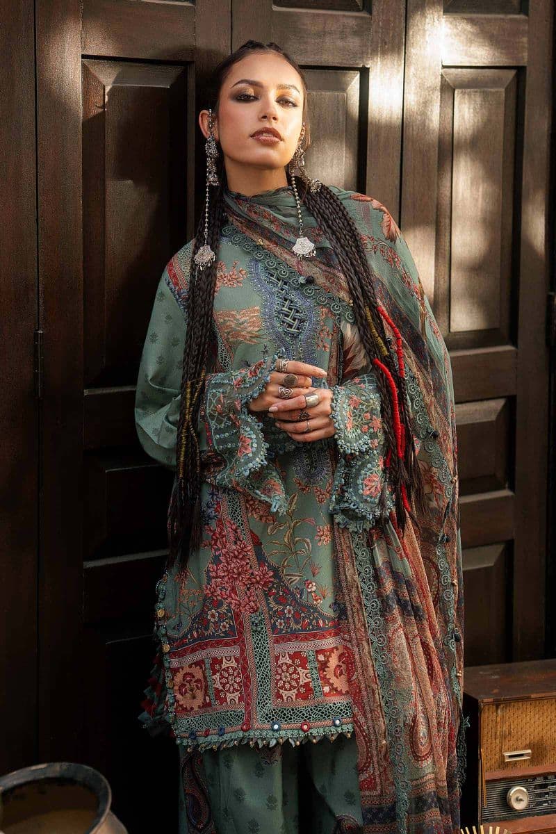 3 Piece Unstitched Embroidered Cambric Suit thumbnail