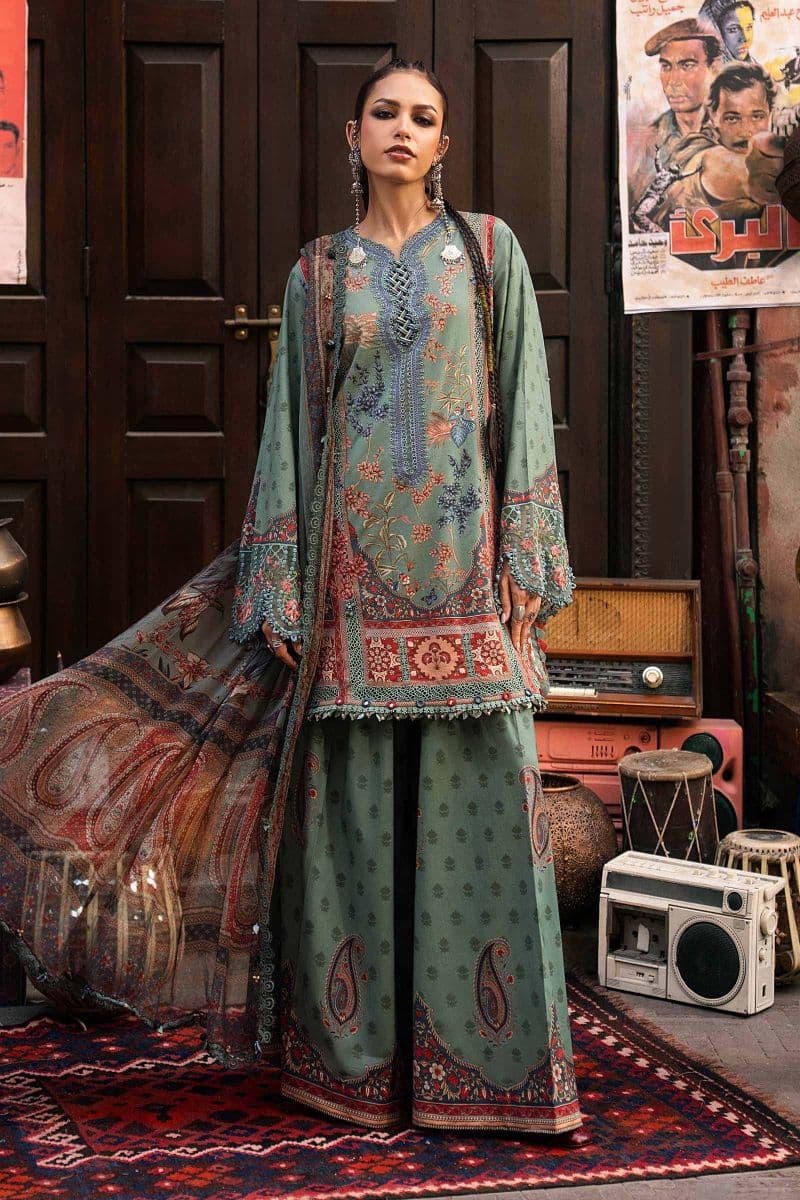 3 Piece Unstitched Embroidered Cambric Suit thumbnail