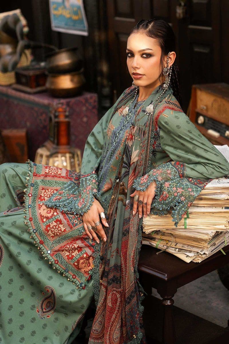 3 Piece Unstitched Embroidered Cambric Suit thumbnail