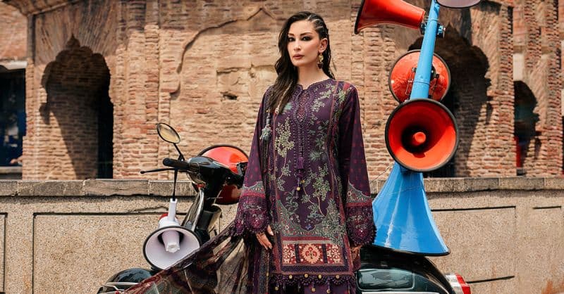 3 Piece Unstitched Embroidered Cambric Suit thumbnail