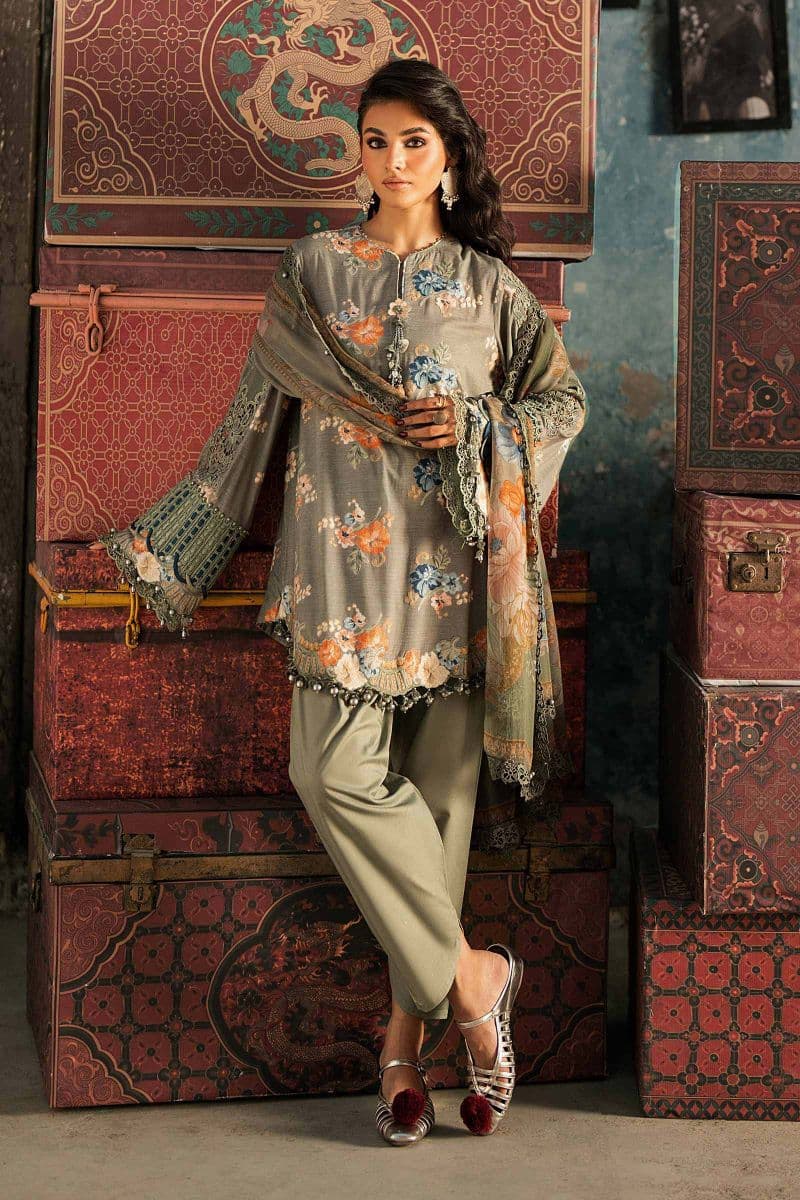 3 Piece Unstitched Embroidered Cambric Suit thumbnail