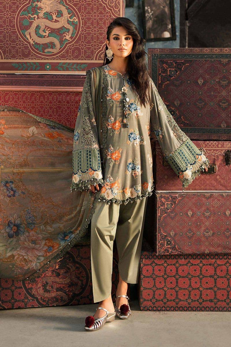3 Piece Unstitched Embroidered Cambric Suit thumbnail