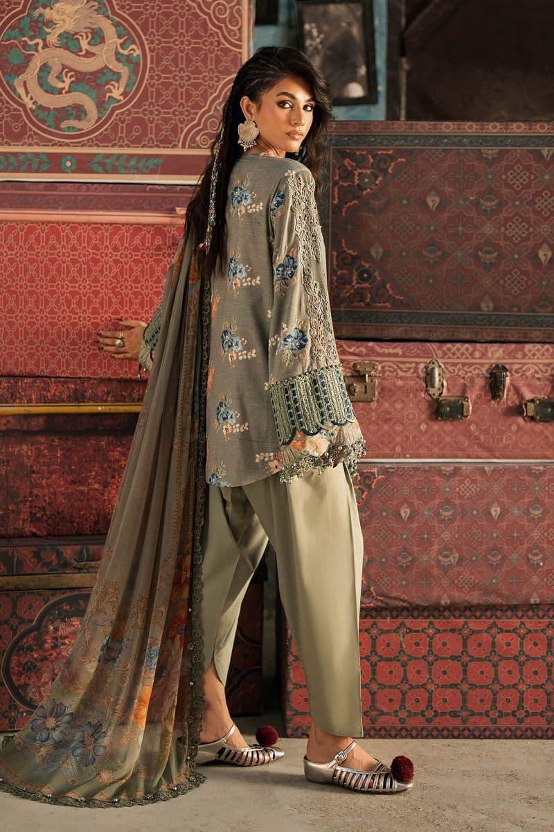 3 Piece Unstitched Embroidered Cambric Suit thumbnail