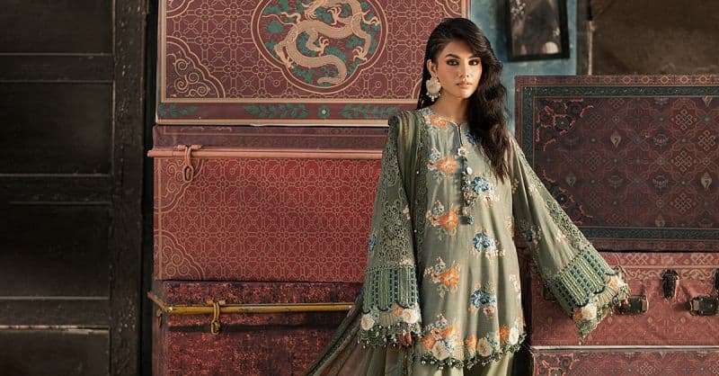 3 Piece Unstitched Embroidered Cambric Suit thumbnail