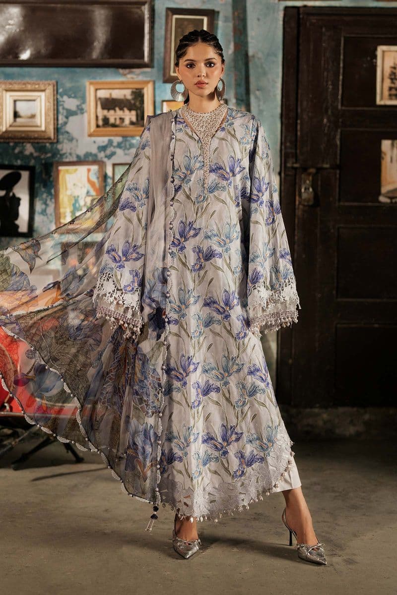 3 Piece Unstitched Embroidered Cambric Suit thumbnail