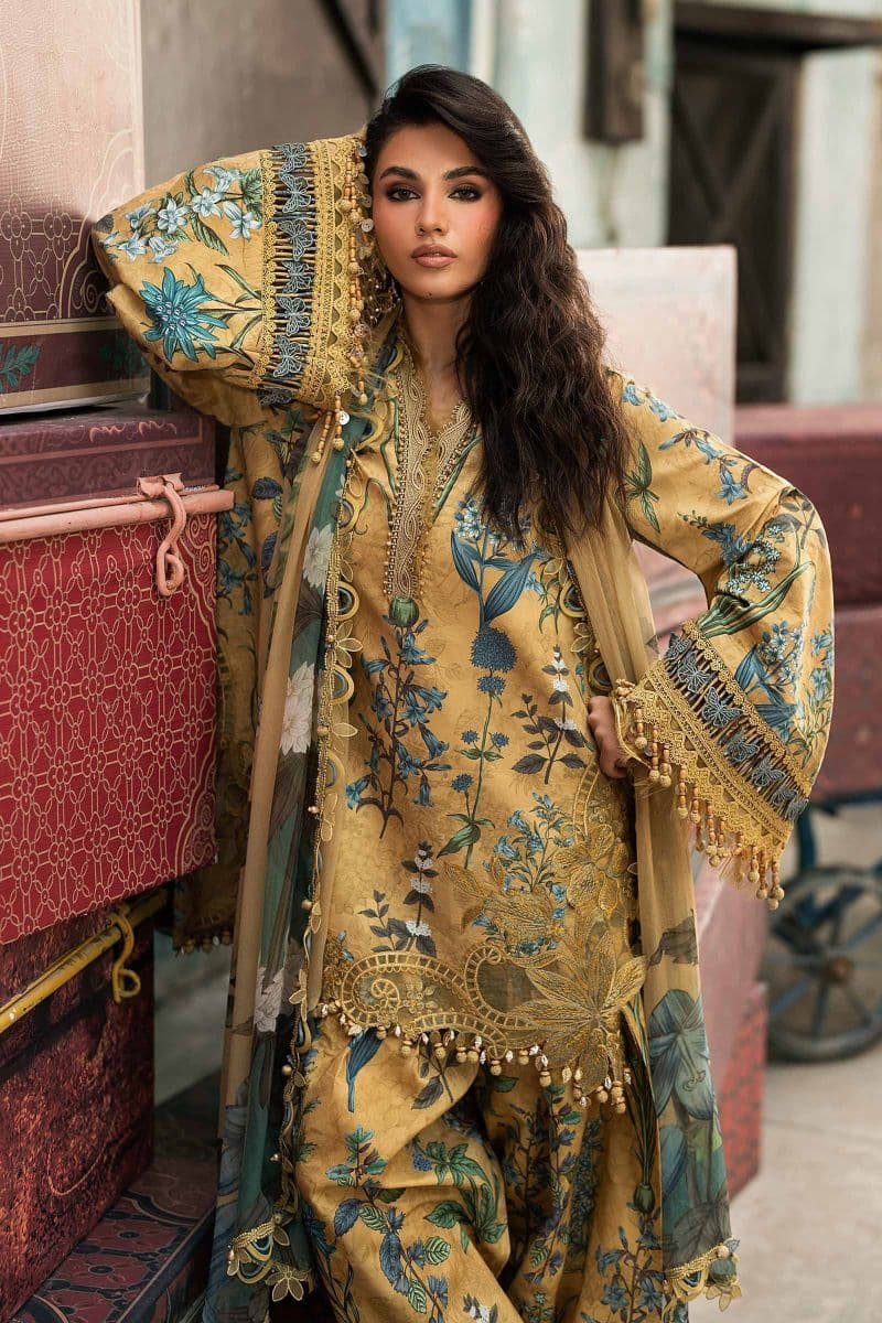 3 Piece Unstitched Embroidered Cambric Suit thumbnail