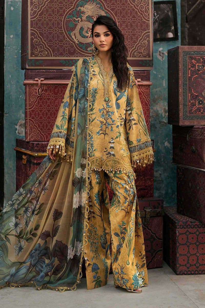3 Piece Unstitched Embroidered Cambric Suit thumbnail