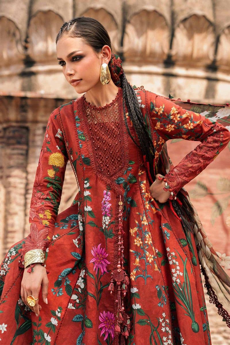 3 Piece Unstitched Embroidered Cambric Suit thumbnail