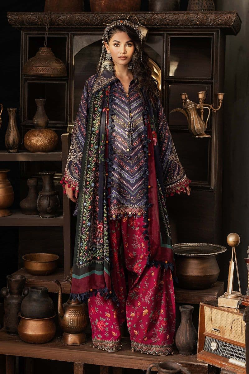 3 Piece Unstitched Embroidered Cambric Suit thumbnail