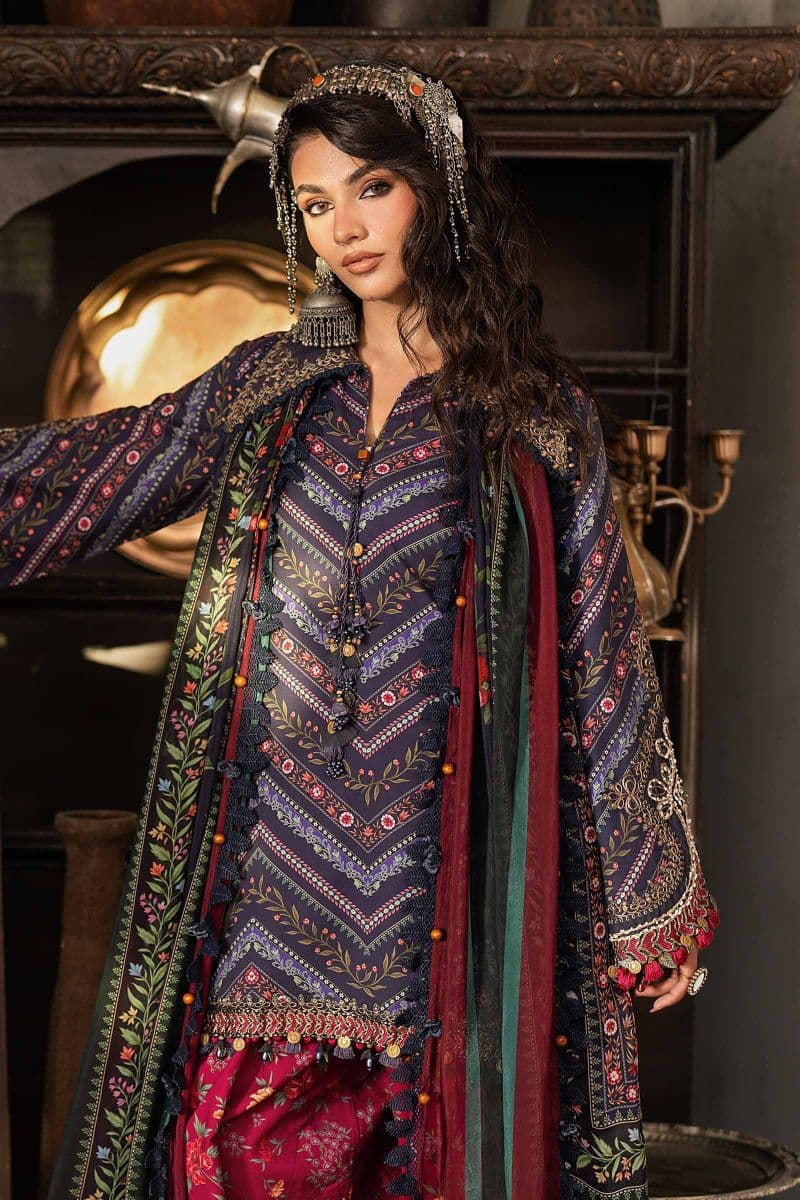3 Piece Unstitched Embroidered Cambric Suit thumbnail