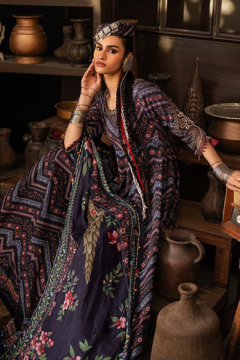 3 Piece Unstitched Embroidered Cambric Suit thumbnail
