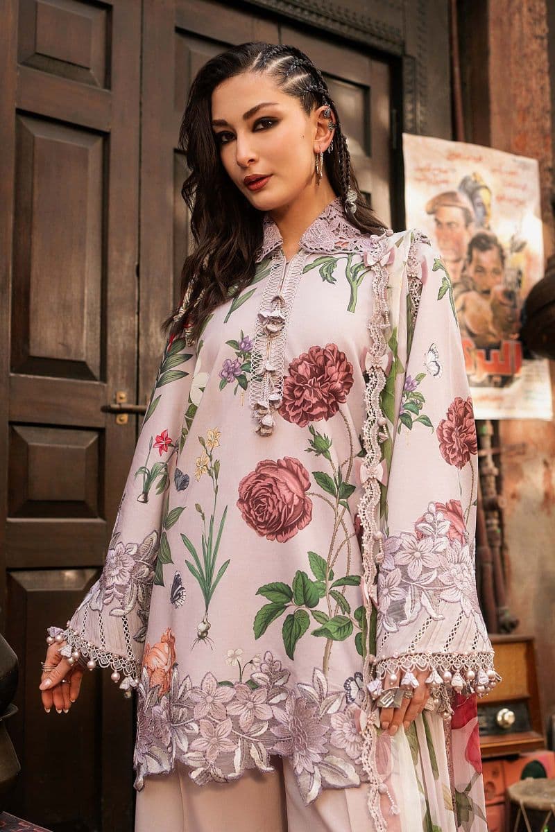 3 Piece Unstitched Embroidered Cambric Suit thumbnail