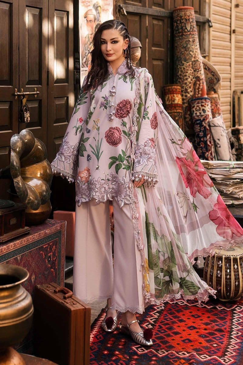 3 Piece Unstitched Embroidered Cambric Suit thumbnail