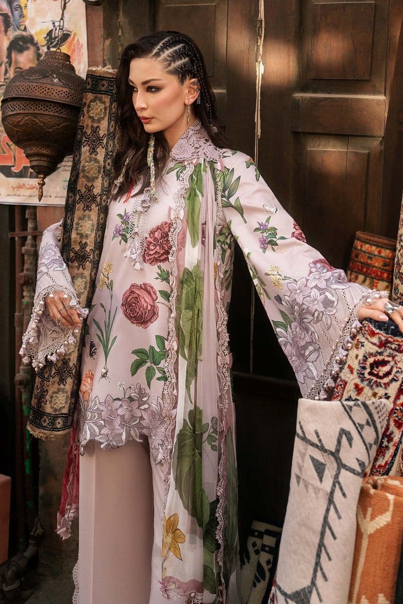 3 Piece Unstitched Embroidered Cambric Suit thumbnail