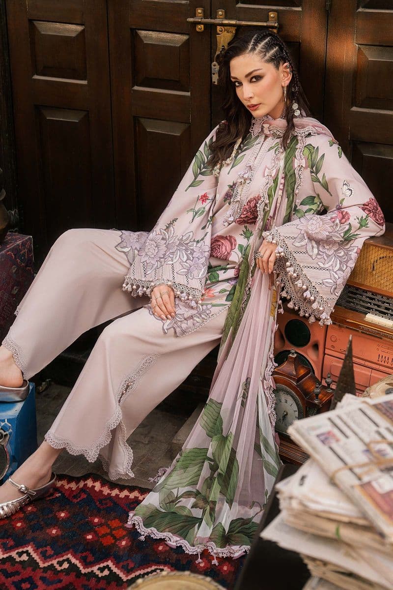 3 Piece Unstitched Embroidered Cambric Suit thumbnail