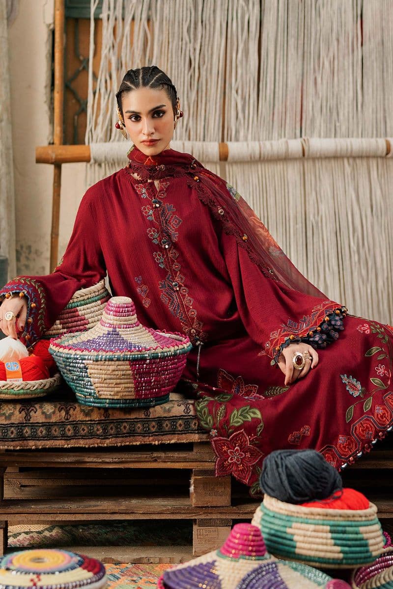 3 Piece Unstitched Embroidered Dobby Linen Suit thumbnail