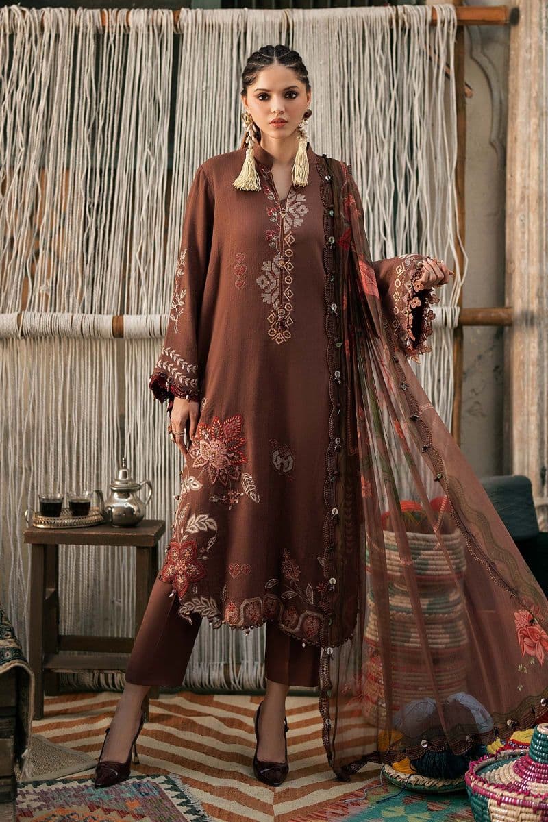3 Piece Unstitched Embroidered Dobby Linen Suit thumbnail