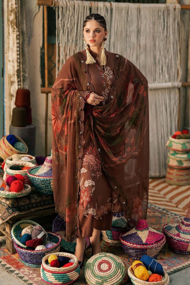 3 Piece Unstitched Embroidered Dobby Linen Suit thumbnail