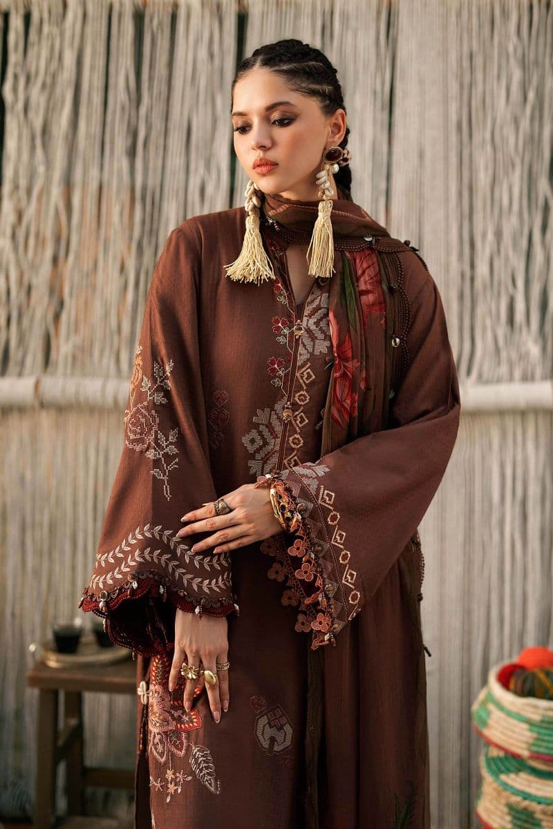 3 Piece Unstitched Embroidered Dobby Linen Suit thumbnail