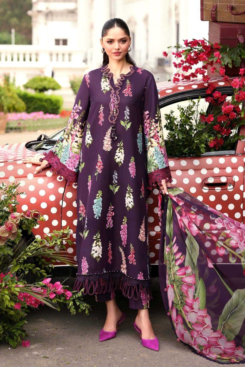 3 Piece Unstitched Embroidered Lawn Suit thumbnail