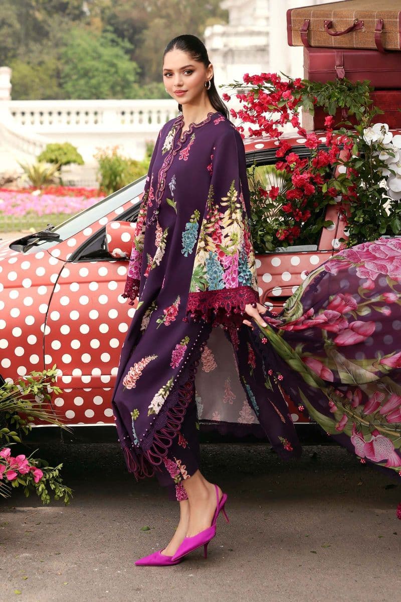 3 Piece Unstitched Embroidered Lawn Suit thumbnail
