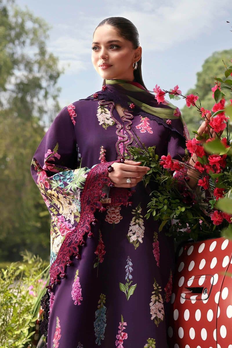3 Piece Unstitched Embroidered Lawn Suit thumbnail