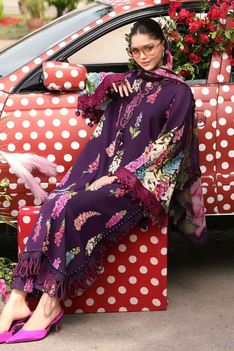 3 Piece Unstitched Embroidered Lawn Suit thumbnail