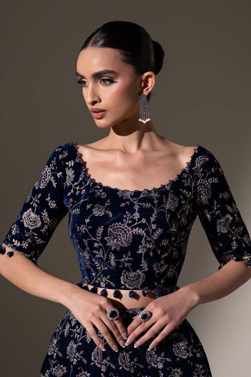 Embroidered Velvet Fabric (1Pc) thumbnail