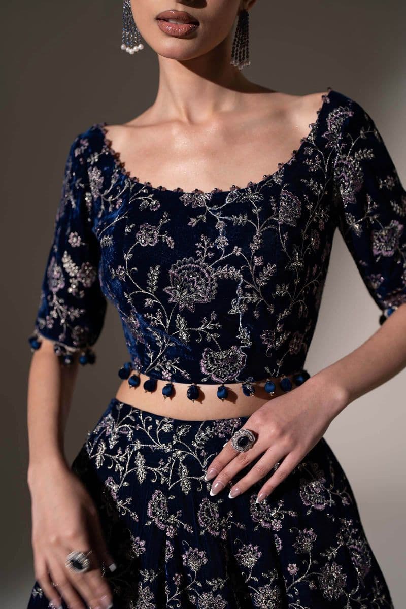 Embroidered Velvet Fabric (1Pc) thumbnail