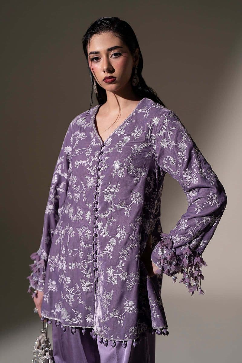 Embroidered Velvet Fabric (1Pc) thumbnail