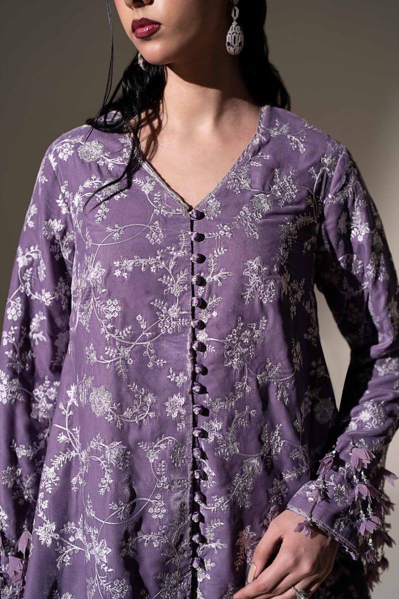 Embroidered Velvet Fabric (1Pc) thumbnail