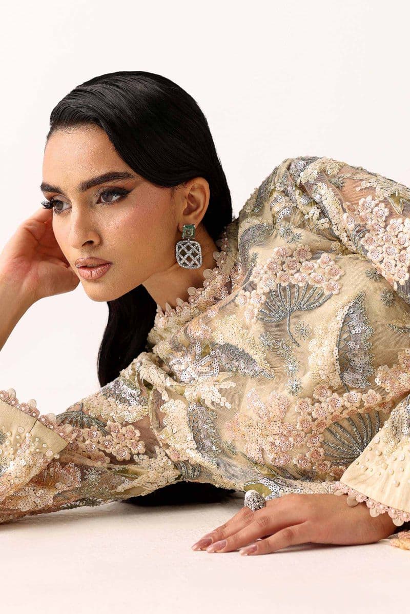 Embroidered Net Fabric (1Pc)