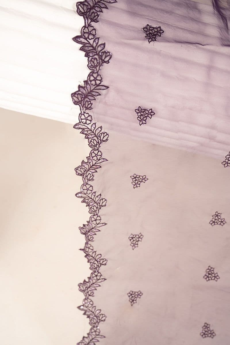 Embroidered Organza Fabric (2Pcs)