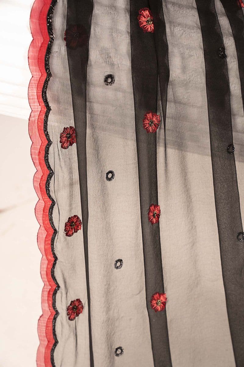 Embroidered Chiffon Fabric (3Pcs) thumbnail