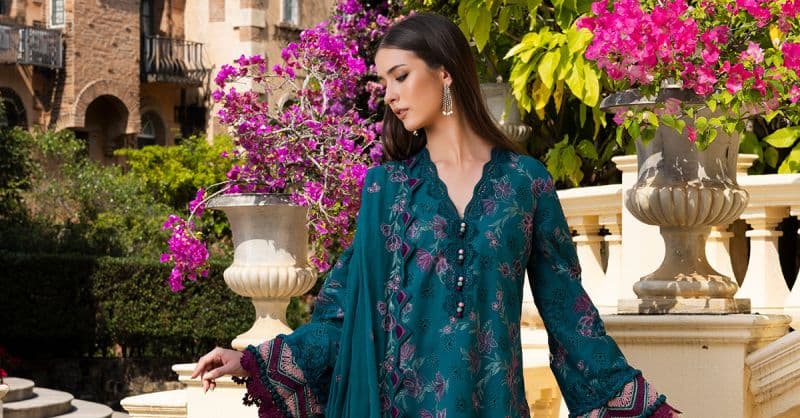 Embroidered Lawn Fabric (2Pcs)