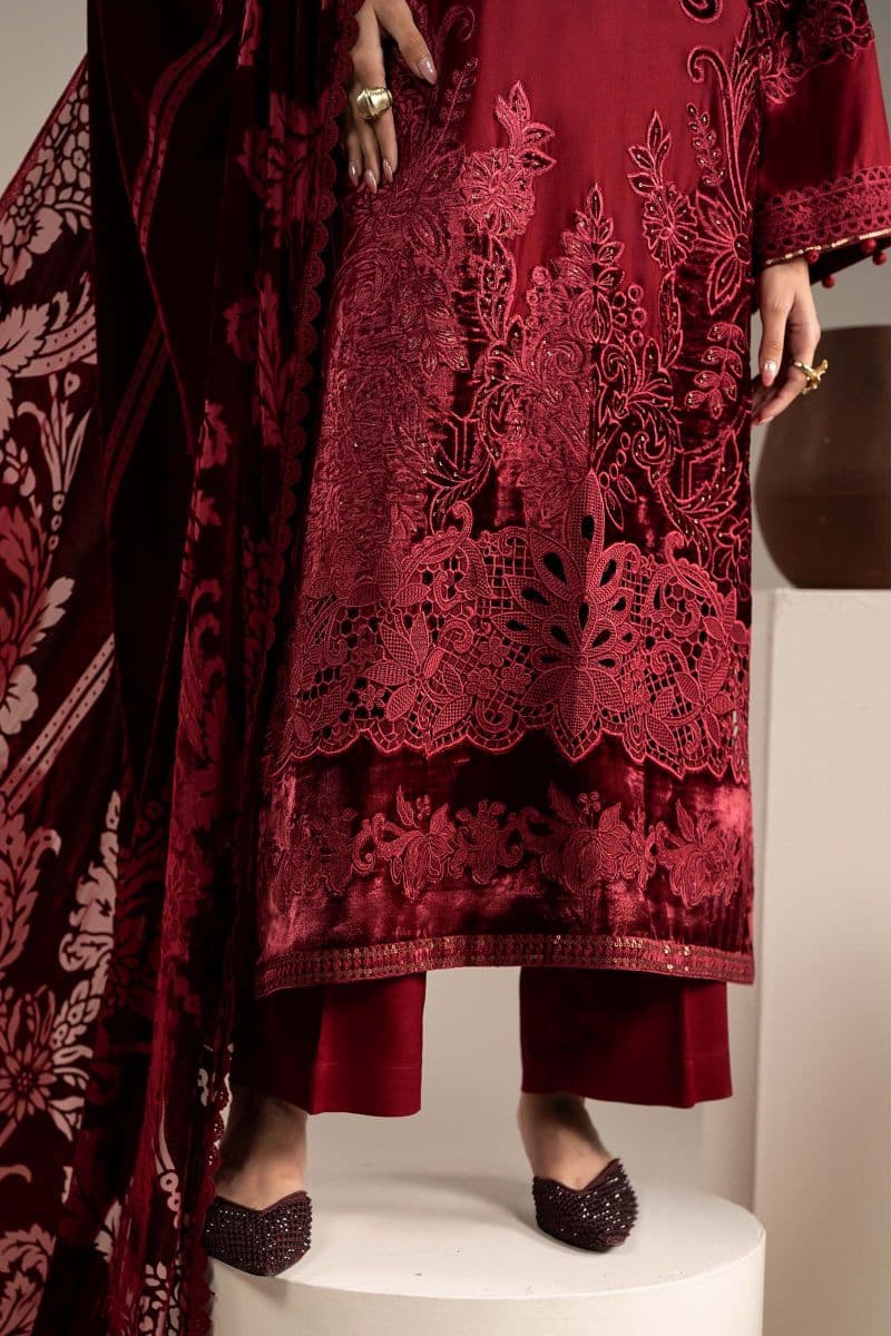 3 Piece Embroidered Velvet Suit thumbnail