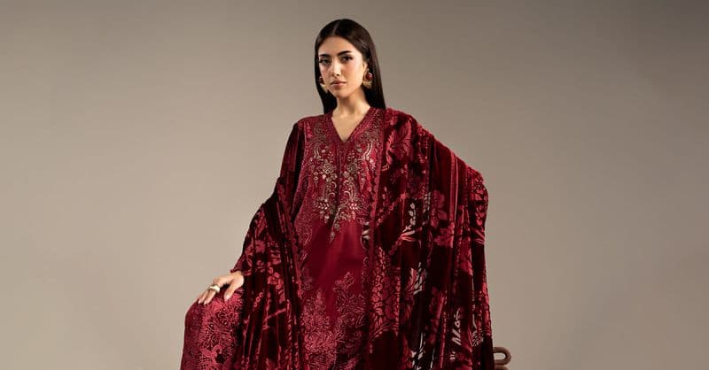 3 Piece Embroidered Velvet Suit thumbnail