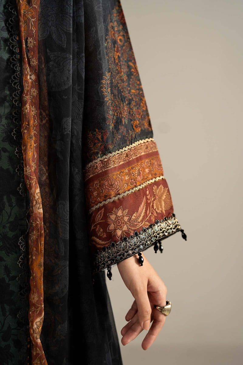 3 Piece Embroidered Raw Silk Suit thumbnail