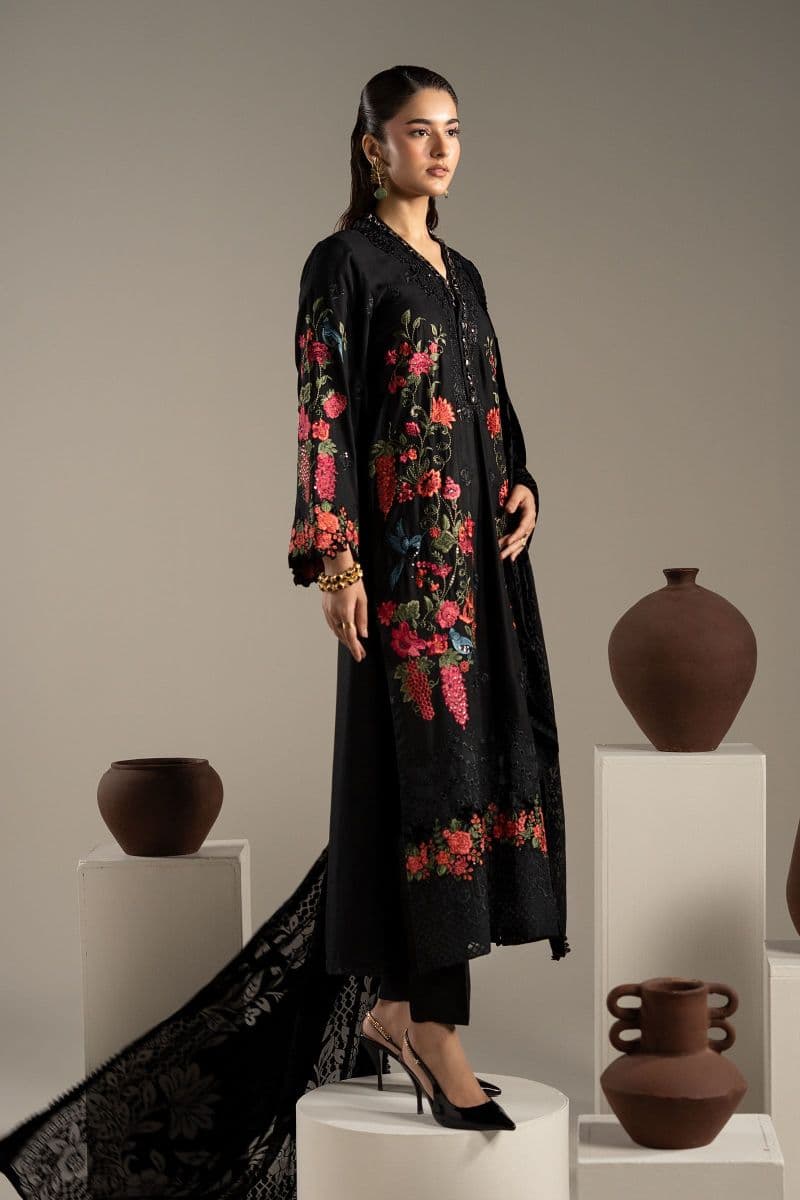 3 Piece Embroidered Linen Suit
